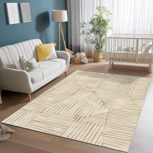 Tapis moderne lavable en machine et antidérapant pour salon