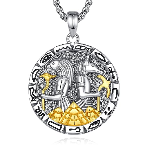 Collier Anubis argent 925 anti-allergie, pendentif de protection égyptien durable pour tous