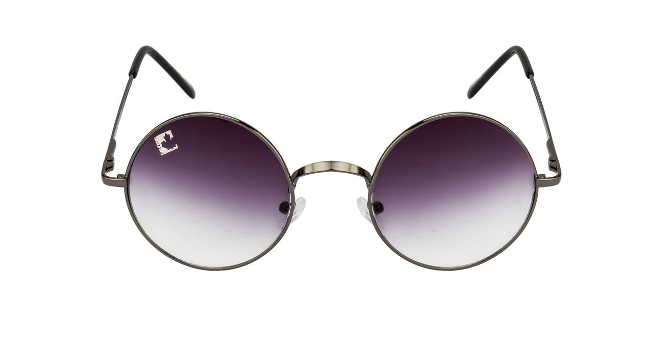 Clark n' Palmer Grey Gradient Grey Frame Round Sunglasses For Men Women-image-1