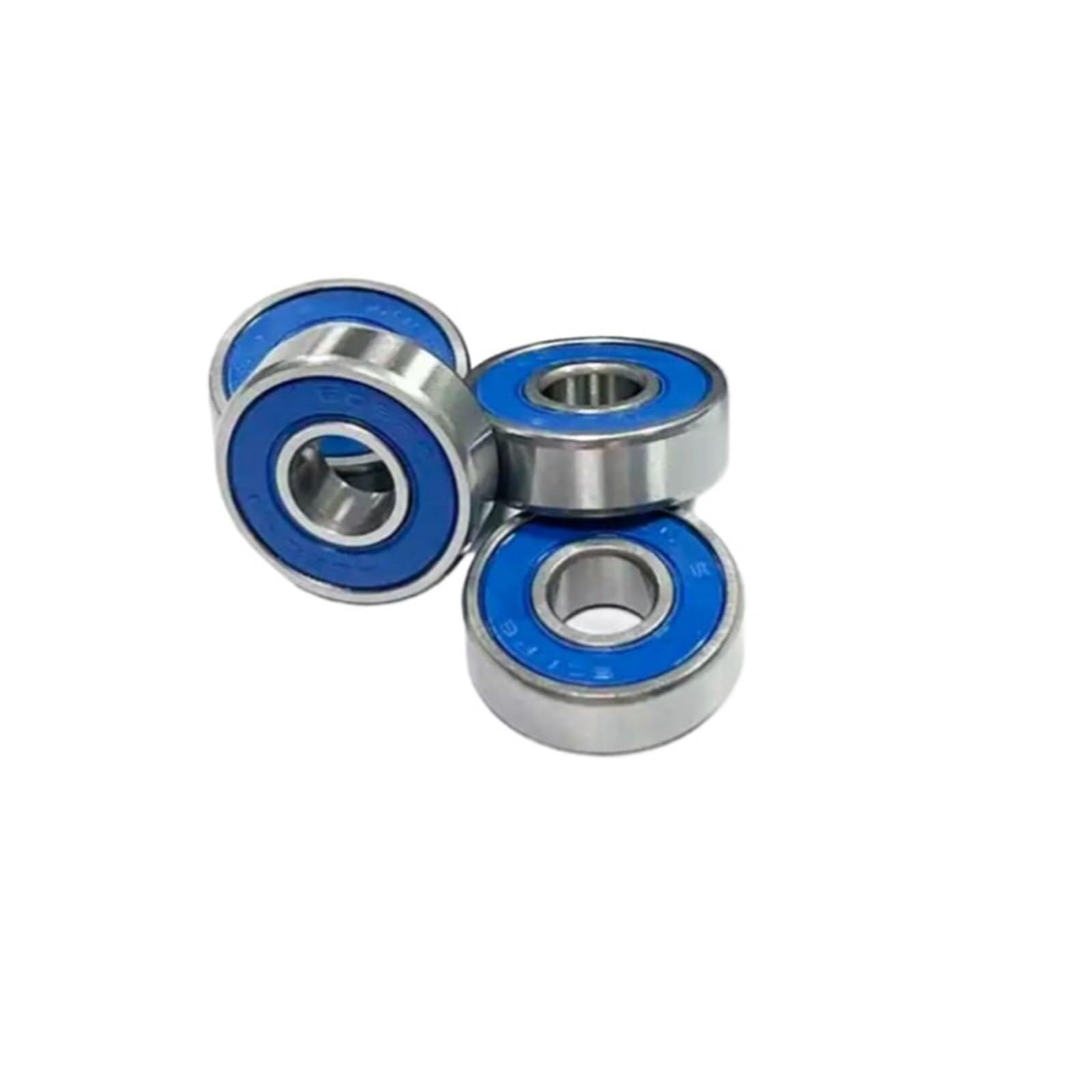 Rodamiento, Rodamiento for patines en línea, 4 Uds., ranura profunda 608RS, ABEC-9 sellado azul, rodamientos de bolas miniatura acero al carbono for monopatín