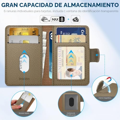 Tarjetero adhesivo evita pérdidas cartera de cuero RFID para iPhone 14 4