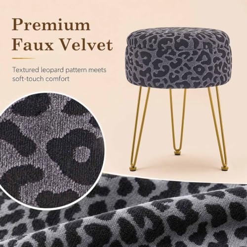 Image of Ottomans Round Ottoman with Storage Footstools Vanity Chair