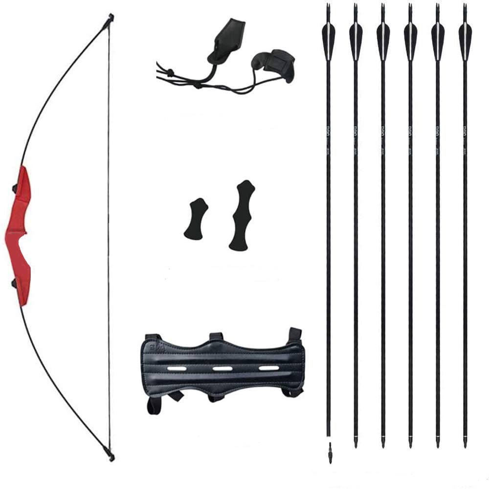 Multicolor Recurve Bow Arrow Set，Straight Bow for Teens or Beginner, Takedown Bow Archery Hunting, Left or Right Hand 30LB 40LB Bow Length 53.5"