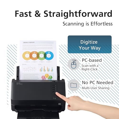 Image of RICOH SP-2240N Easy-to-Use Compact Color Duplex Document Scanner with Automatic Document Feeder (ADF) and Twain Driver