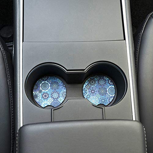 6 PCS Vintage bohemian Car Accessories, Bohemia for Steering Wheel Cover,Vehicle Center Console Armrest Cover Pad,Bohemian Hand Sanitizer Keychain,2PCS Quarter Holder Keychain,Wristlet Keychain - Thumbnail 2