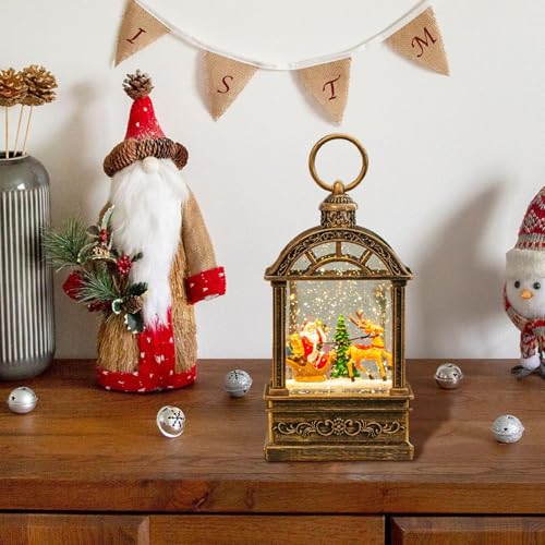 Decoración de vacaciones de mesa con diseño elegante y linterna iluminada a pilas 4
