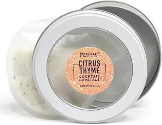 Cocktail Crystals, Glass Rimming Crystals, Citrus Thyme, 4 oz Tin