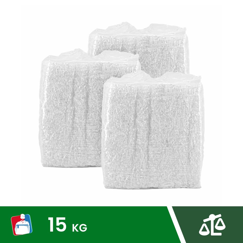 IMBALLAGGI 2000-15Kg Trucioli Trasparenti in Polipropilene Bio, Paglia per Cesti Natalizi, Regali di Natale e Confezione Regalo, Riempimento Imballaggio per Spedizioni Pacchi, Paglietta per Scatole