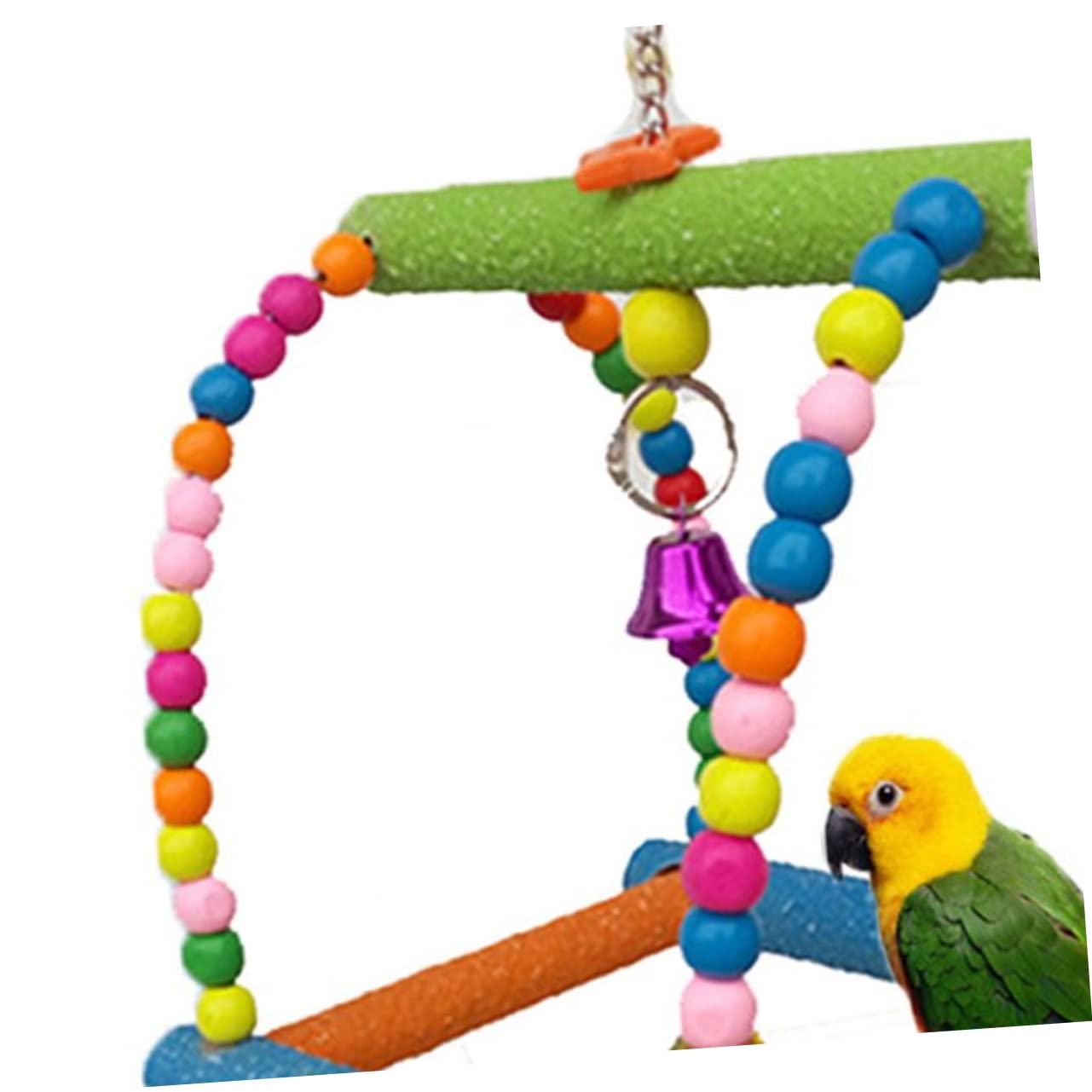 YARNOW Juguete Columpio para Loros de Madera Escalera Creativa para Equilibrio y Aventura, Adecuado para Pájaros Pequeños y Periquitos en Desarrollo y Entretenimiento Color Aleatorio