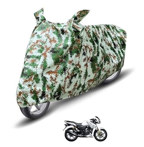 Image of Auto Hub Waterproof Bike Cover Compatible with TVS Apache RTR 180 Dustproof, UV Protection Two Wheeler Bike Apache 180 Cover - Forest