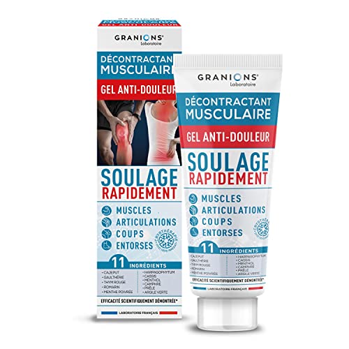 Décontractant Musculaire Gel Anti-Douleur GRANIONS | Soulage rapidement douleurs articulaires, musculaires et post-traumatiques | Effet Cryothérapie, Efficacité...