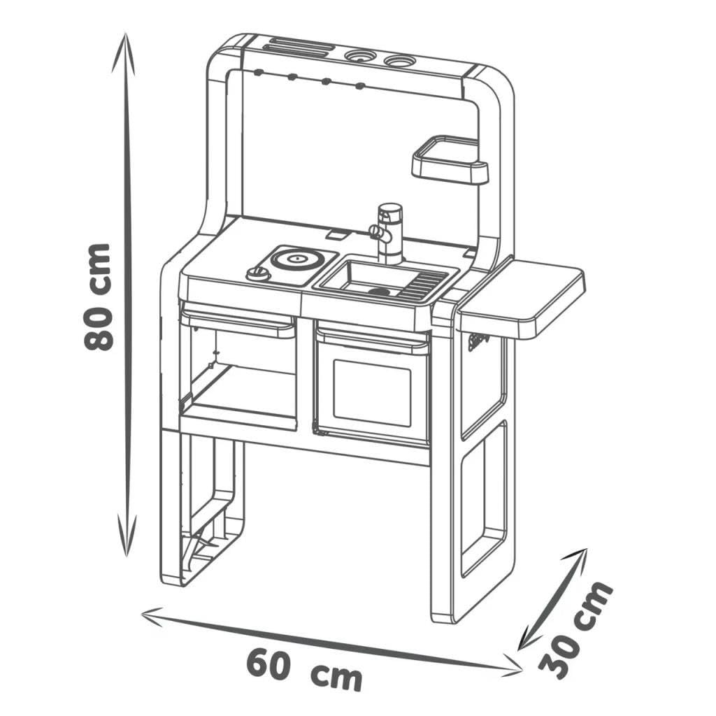 Smoby - Cucina Vaniglia - con forno, piano cottura, lavello e 11 accessori - Prodotto in Francia