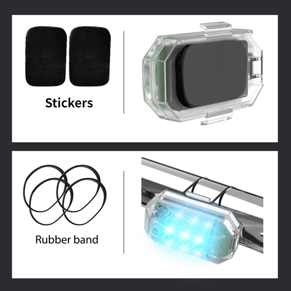 4 Piezas de Luz EstroboscóPica LED de Control Remoto InaláMbrico para Coche, Motocicleta, Bicicleta, 7 Colores, LáMpara de Advertencia de Flash AnticolisióN