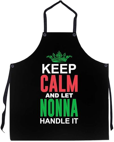 P.S. I Love Italy Let Nonna Handle It - Delantal con peto con temática italiana para hombres y mujeres