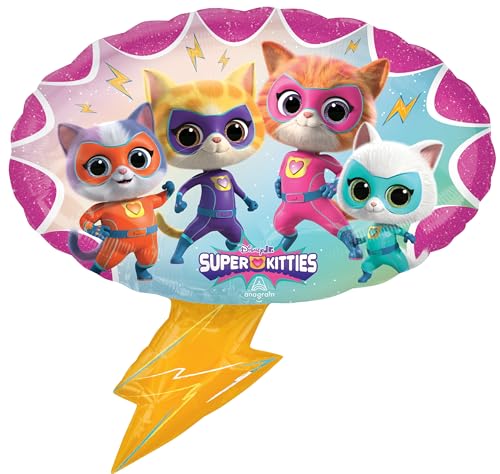 Image of Anagram SuperKitties Birthday Party Supplies 6pc Balloon Bouquet Decorations