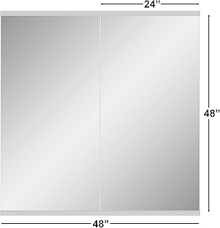 Ruomeng Home Gym Mirror 48" x 24" x 2pcs Large Full Body Mirror for Yoga, Glass Frameless Wall Mounted Mirror, Wall Mirror for Home Gym, Bathroom & Garage