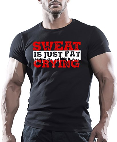 Arubas-uk Sweat is Just Fat Crying Gym - Camiseta para hombre Multicolor multicolor L