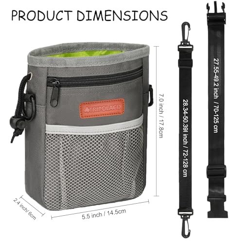 TRIPOLACO Leckerlitasche für Hunde - Großer Leckerlibeutel für Hunde mit Mehreren Taschen, Kotbeutelspender & Handyfach, 3 Tragevarianten - Idealer Futterbeutel Hundetraining & Spaziergänge