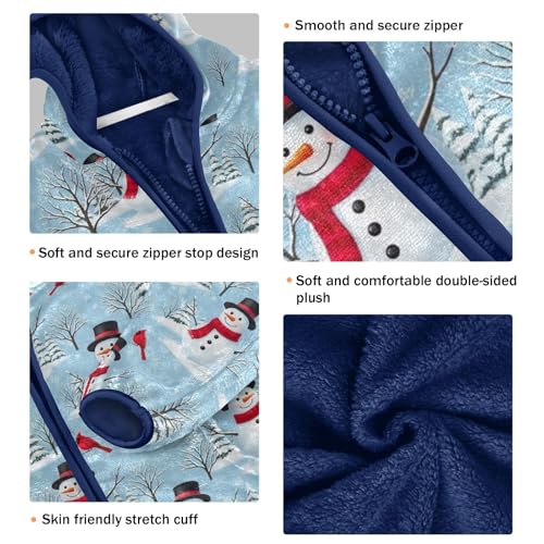 Snowmen Red Birds Toddler Comfy Warm Fleece Outerwear Jackets with Polar Fleece Lining 3T3