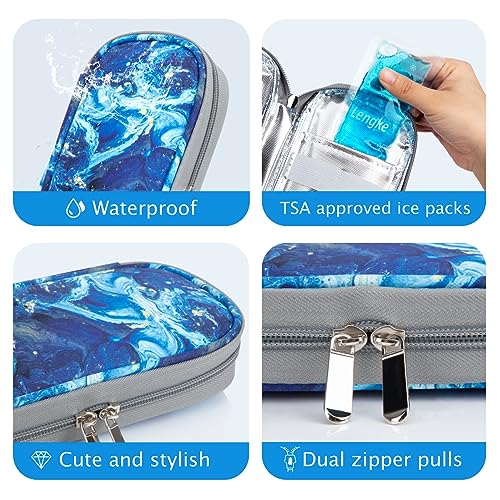 Image of YOUSHARES Insulin Cooler Travel Case - Portable Refrigerated Medicine Case for Insulin Pen, Medication and Diabetic Supplies with 2 TSA Approved Ice Pack