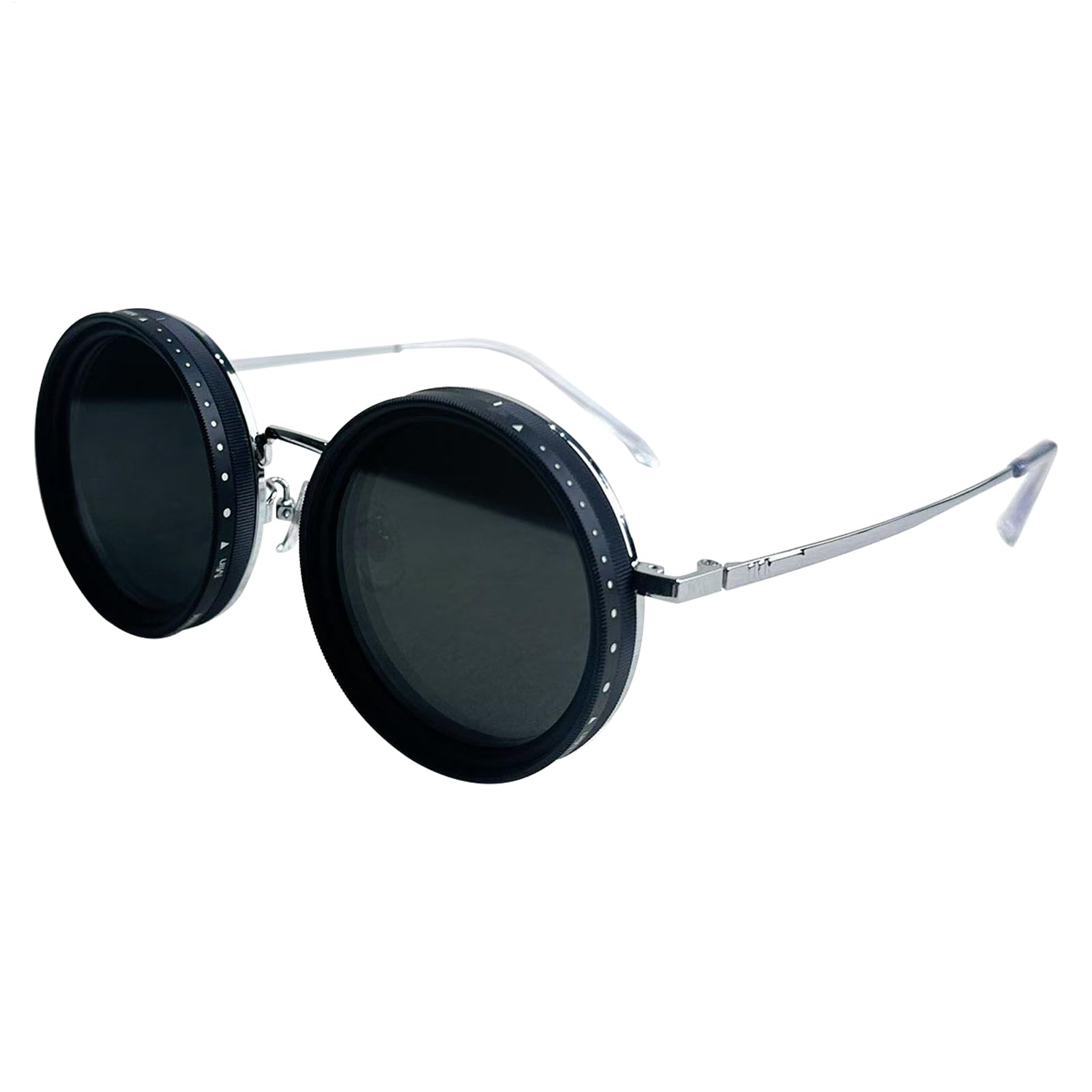 Occhiali da sole polarizzati arrotondati, 1-9 marce, regolabili, con lenti con filtro ND, occhiali da sole rotondi antiriflesso da uomo, per guida, spiaggia, pesca, escursionismo e sport