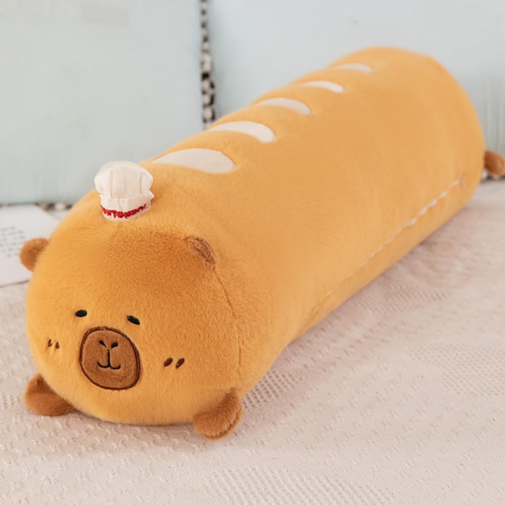 OUKEYI 50cm Bread Plush Pillow, Cute Smile Soft Cartoon Body Pillow for Sleeping Bread Stick Pillow Stuffed Animals Funny Soft Bread Food Plushies Toy Great Gift Choice for Kids Adults