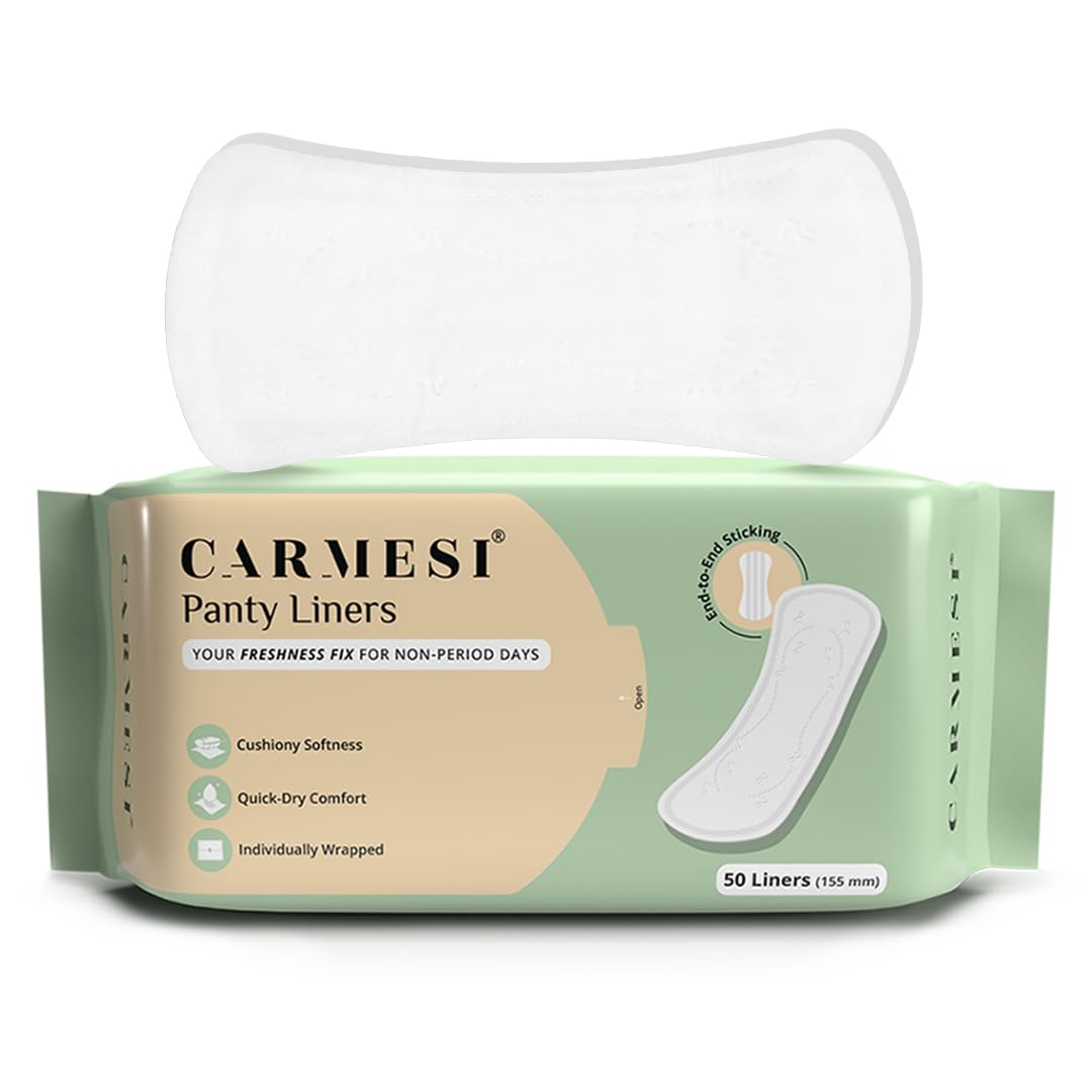 Carmesi Panty Liners - 50 Pieces | Cushiony Soft | Protect against Spotting & Light Discharge | End-To-End Sticking | Keep You Fresh & Dry All-Day Long | Non-Toxic & Unscented (B0CLGTW5ZV) Amazon Price History, Amazon Price Tracker