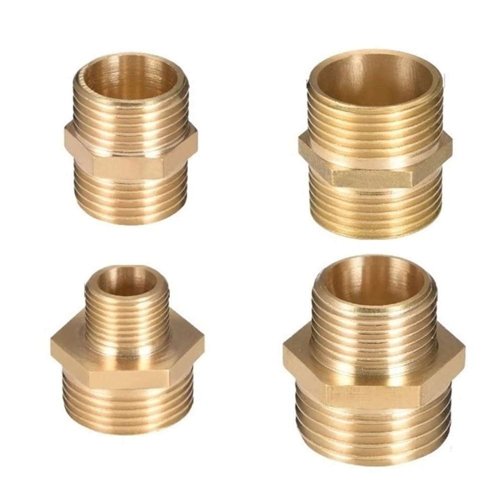 Łącznik rurowy Łącznik, Mosiężna złączka sześciokątna Adapter do złączki Szybkozłączka w kolorze złotym Wiele rozmiarów(1/2x3/4in)