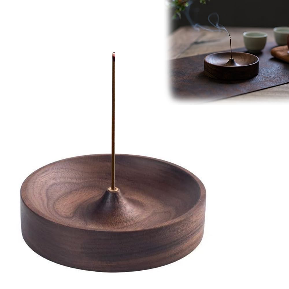 Wooden Incense Holder with Ash Catch