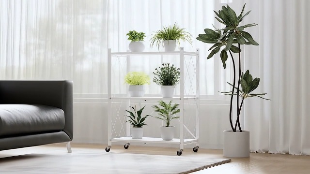 スチールラック棚折りたたみ折り畳みキャスター付き幅70cm5段白