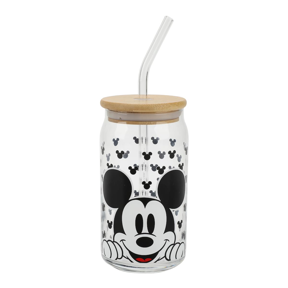 Bouteille en verre Disney Mickey avec paille pour bureau et maison 425ml