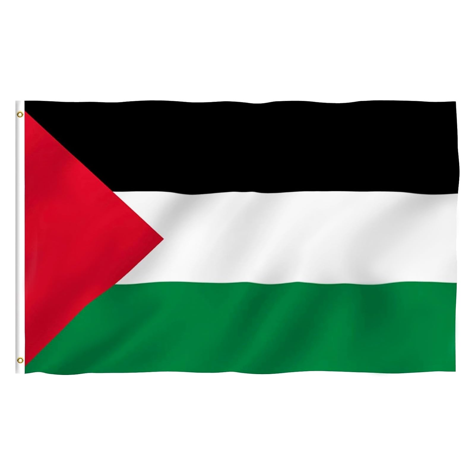 Palestine Flag Vibrant Colors - Durable Polyester with Canvas Header and Brass Grommets - Fade Resistant for Indoor and Outdoor Use (150 x 90 cm)
