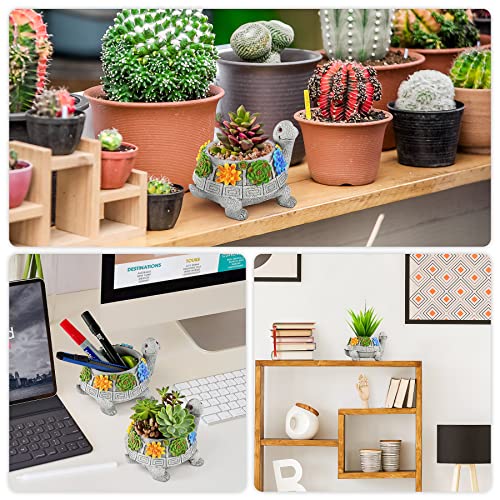 Leses Plant Pots, Cute Turtle Succulent Pot Planters For Indoor Plants With Drainage Hole, Flower Garden Pots For Plants, Succulent, Cactus Home Office Desk Garden Decor Plant Lovers Gifts For Woman #TOP5