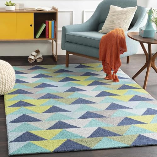 Image of Hand Tufted Wool Carpets Anti Shedding Rug Modern Carpets for Living Room Size 6x8 Feet