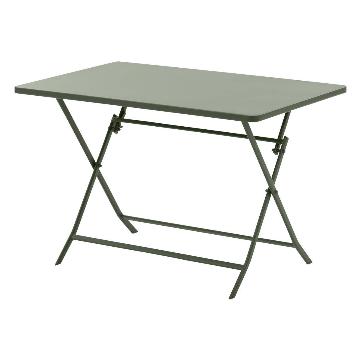 Hespéride - Table de Jardin Pliante rectangulaire Greensboro Vert Laurier 4 Places en Acier