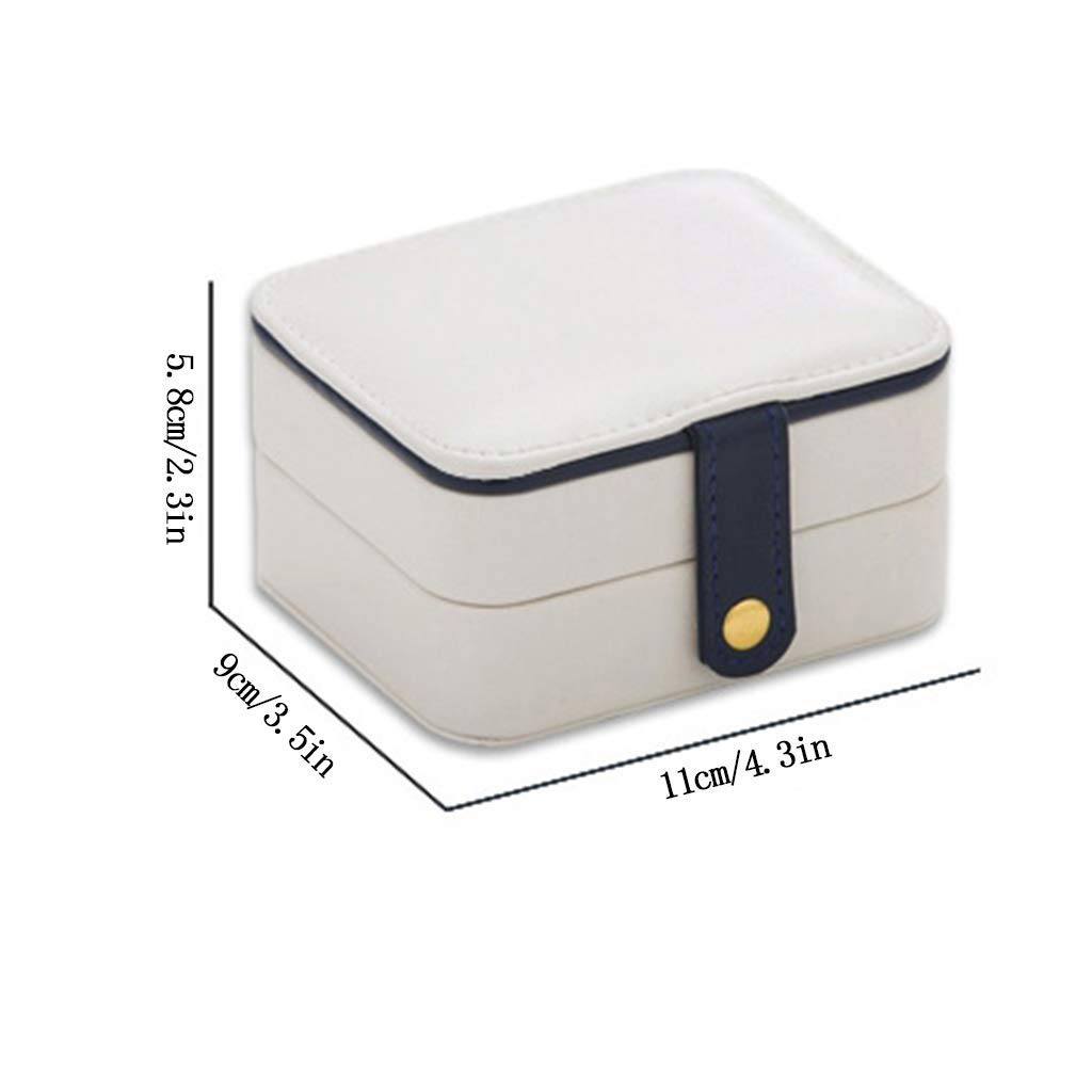 Estuche Organizador Joyero Organizador de Joyas para niñas Mini Estuche de Viaje Organizador de Viaje de Cuero Estuche de Almacenamiento para Pendientes Collar/a (A) Vision