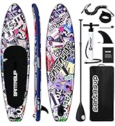 Santasup Inflatable Stand Up Paddle Board, Blow Up Paddle Board for Adults, 10ft Wide Stance Boar...