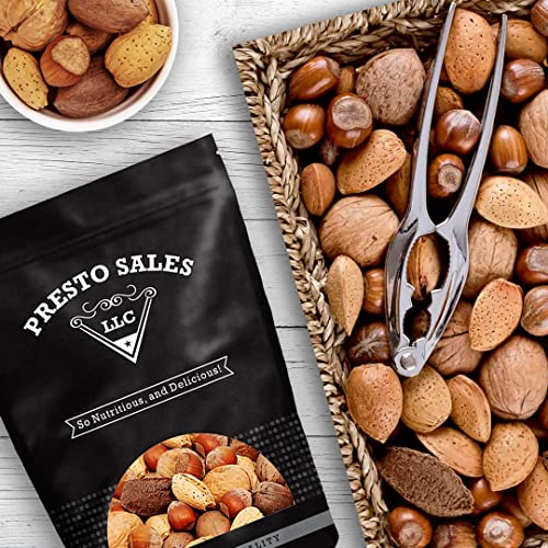 Presto Sales Mixed Nuts In Shell 32 Oz | "Fancy" Brazil Nuts, Hazelnuts, Walnuts, Almonds And Pecan | Raw, Fresh, High Protein, All Natural Nuts Mix | Packed In 2 Lbs Resealable Pouch Bag #TOP6