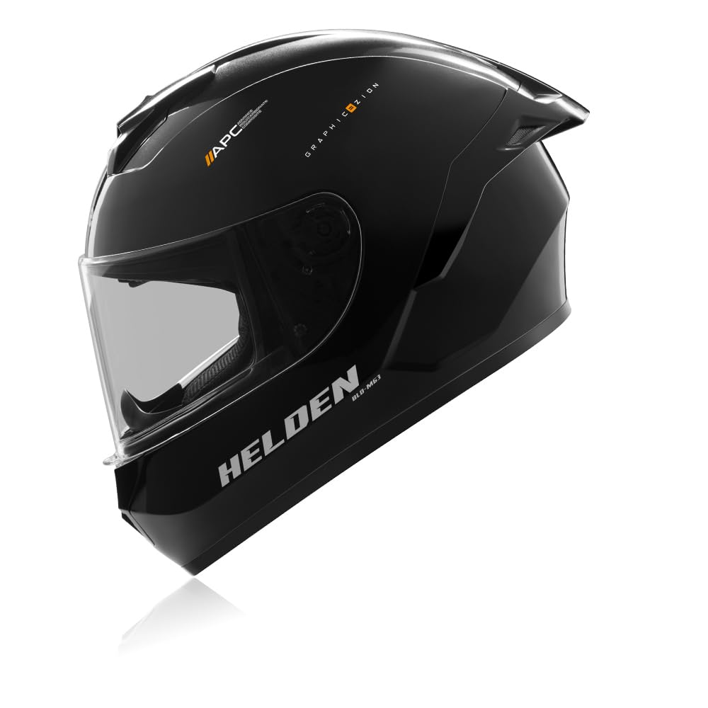 Reise Helden Full Face Riding Helmet | ISI/DOT/ECE Certified | European Design | Bluetooth Ready | Solid Black Gloss-picture-37