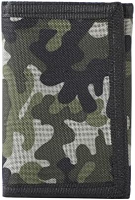 Leyeve wallet,Kids Christmas gifts,Birthday Gifts Wallet,Kids Wallets for Boys,RFID Trifold Canvas Outdoor Sports Wallet for Kids,Front Pocket Wallet with Magic Sticker-Green camo