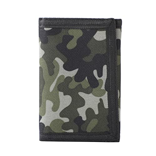 Leyeve Wallet,Kids Christmas Gifts,Birthday Gifts Wallet,Kids Wallets For Boys,Rfid Trifold Canvas Outdoor Sports Wallet For Kids,Front Pocket Wallet With Magic Sticker-Green Camo #TOP5