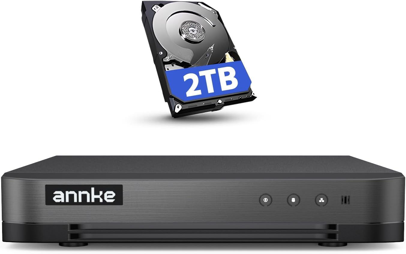 ANNKE 16CH 1080P Lite Hybrid 5-en-1(TVI/AHD/CVI/CVBS/IPC) CCTV AI DVR, détection humain/véhicule, sécurité H.265+, enregistreur vidéo numérique de surveillance 16 canaux avec disque dur de 2 To, accès