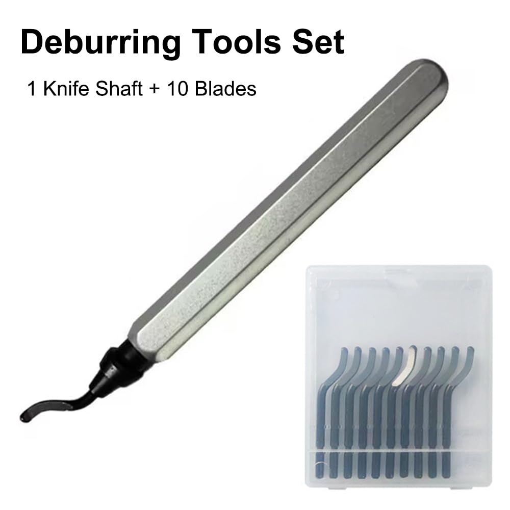 Lot de 4 outils d'ébavurage en métal avec 10 lames d'ébavurage rotatives à 360 degrés pour impressions 3D, tuyau, plastique, cuivre, PVC (4 couleurs)