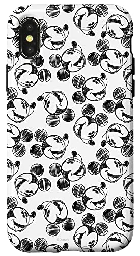 Coque iPhone X/XS Disney Mickey Mouse croquis noir et blanc