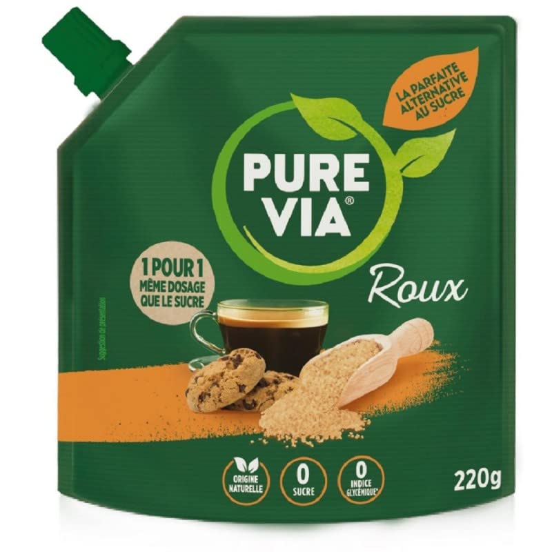 PURE VIA | Doypack Sucre Roux 220G | Lot De (2) | livraison offerte