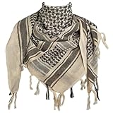 [J&Y] アフガンストール アラブ ストール スカーフ デザート シュマグ クーフィーヤ マフラー フェイスカバー サバゲー アウトドア Desert Shemagh Cotton 100% (Ivory)