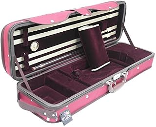 D'Luca CP05M-RDBU Heavy Duty Oblong Violin Case 4/4, Red/Burgundy