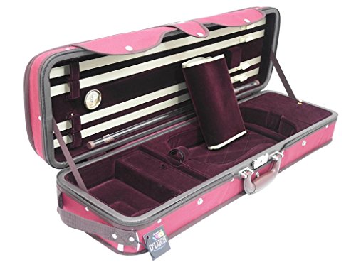 D'Luca CP05M-RDBU Heavy Duty Oblong Violin Case 4/4, Red/Burgundy