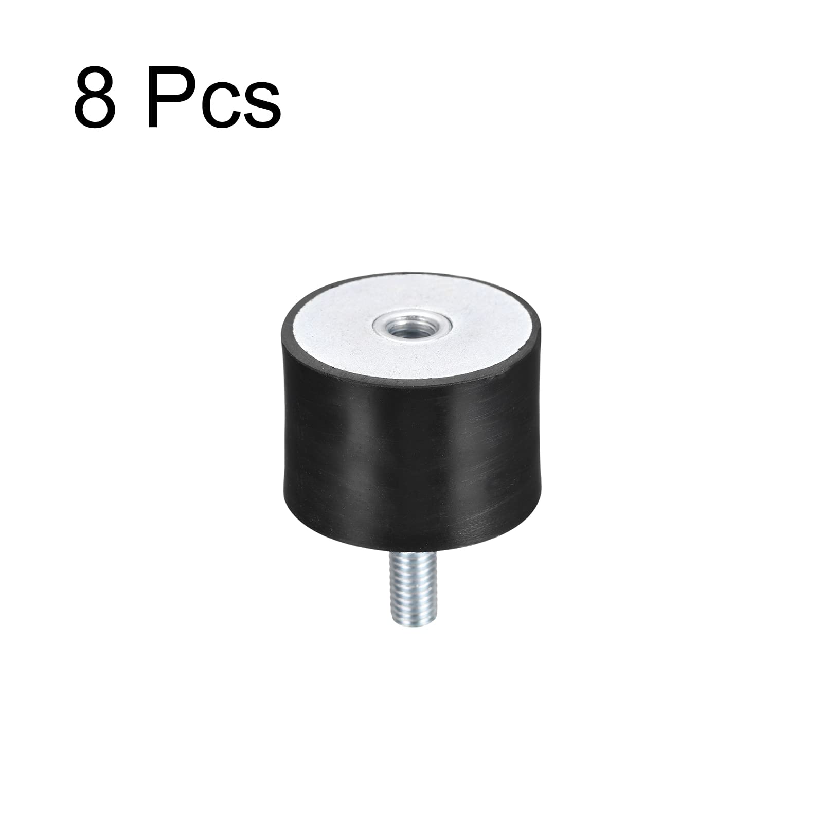 sourcing map Silent Bloc 8pcs M8 Mâle/Femelle Support Caoutchouc Vibration Isolateur Absorbeur Choc D40mmxH30mm, pour Garage Moteur Air Compresseur Voiture Bateau Bobine