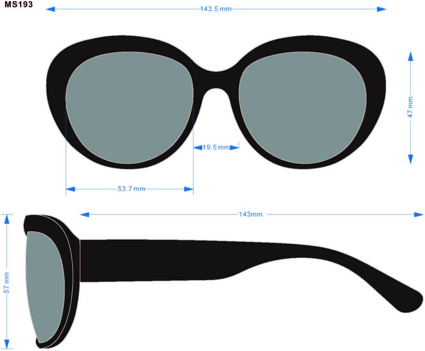 Martha Stewart Women's Ms193 Retro Modern Uv400 Protective Oval Sunglasses-Timeless Gifts for Her, 53.7mm